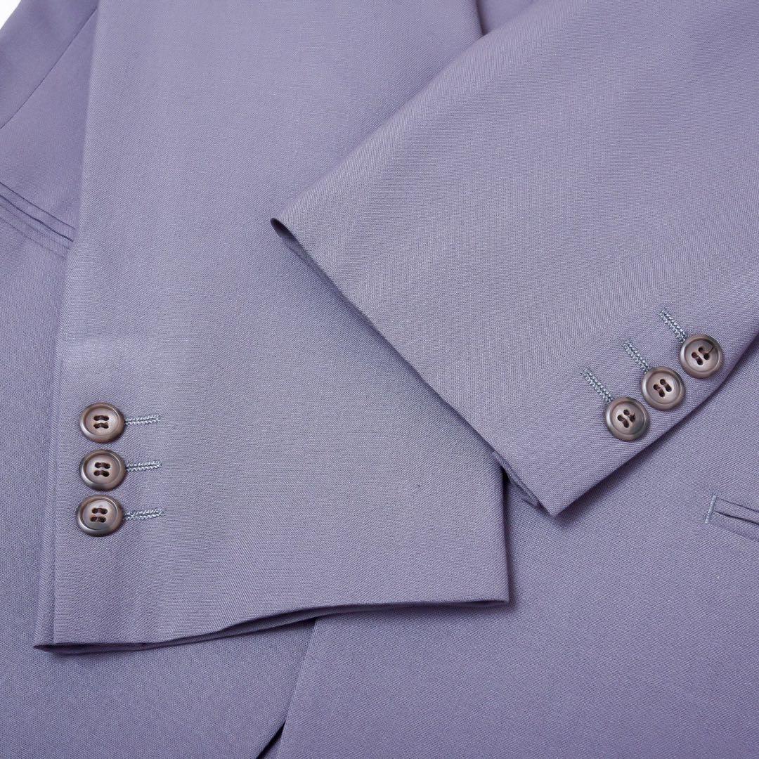 ヴィンテージ パープル カラー 薄紫色 ウール セットアップ スーツ 成人式