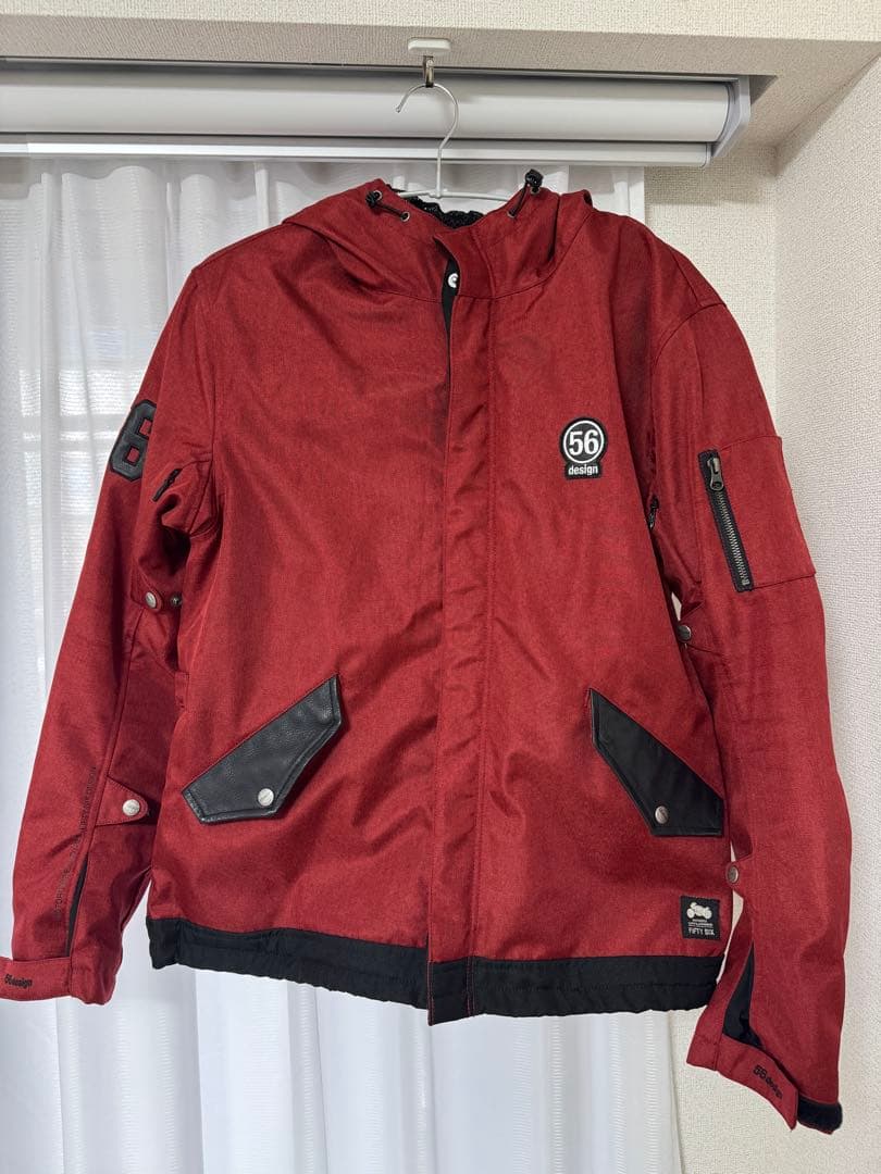 ポ*ん様 56 design フード付きジャケット XLサイズ 赤 冬用