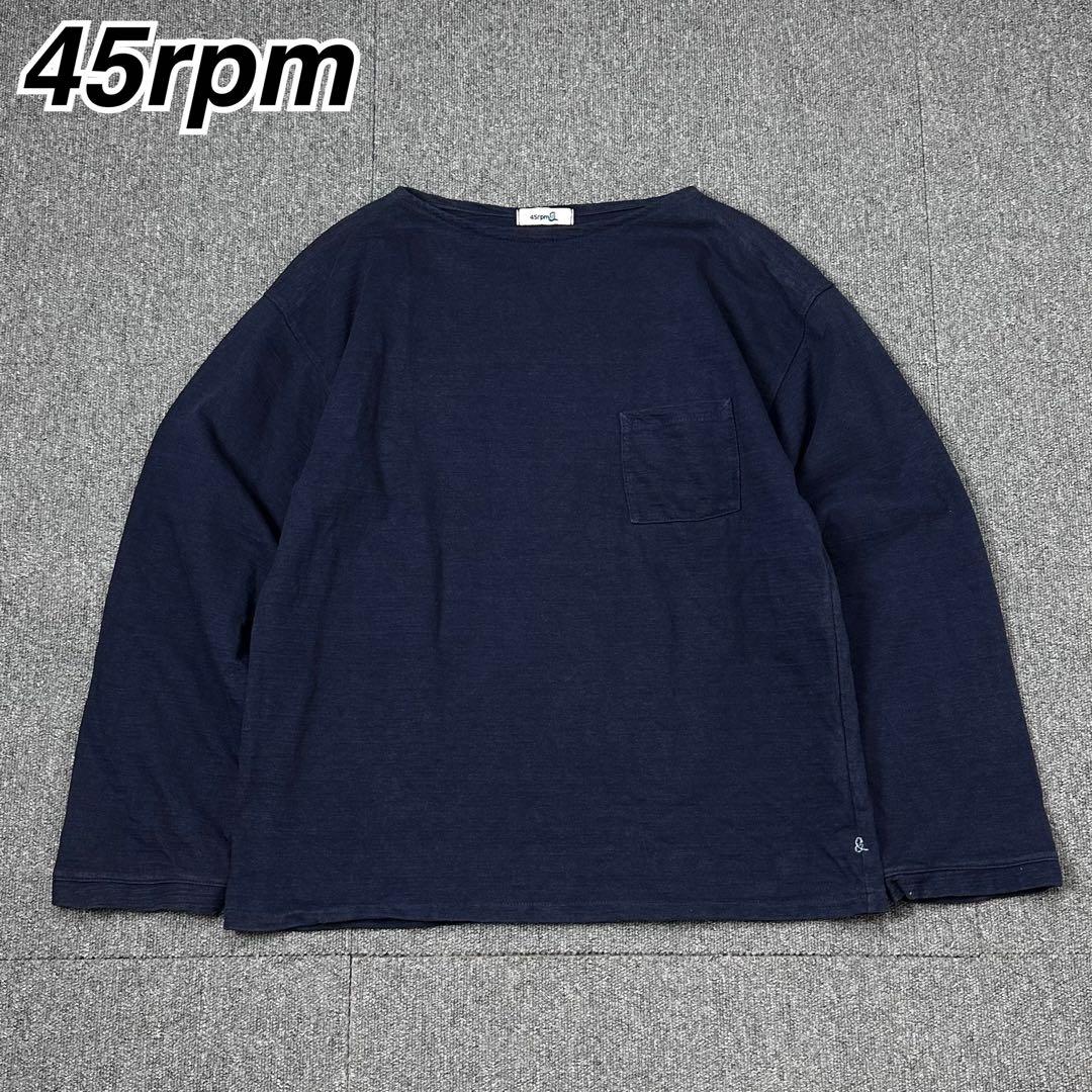 45rpm インディゴ バスクシャツ カットソー ロンT