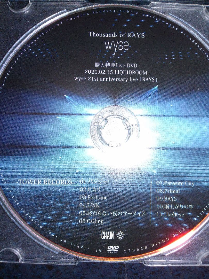 早期特典LIVE DVD・3枚　Thousands of RAYS　wyse
