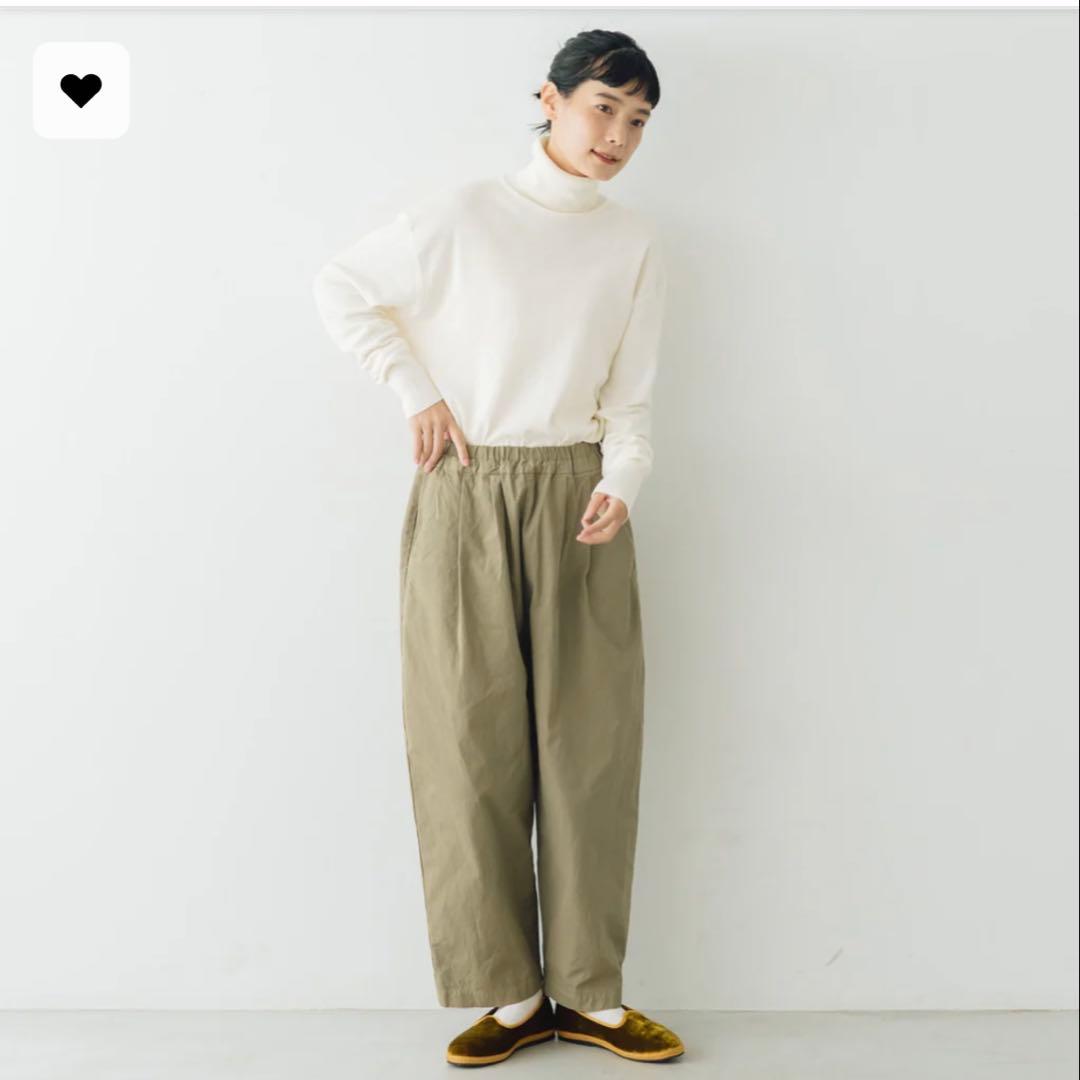 「くらすことの生活日常着」オーガニックパンツ　カーキL kurasukoto