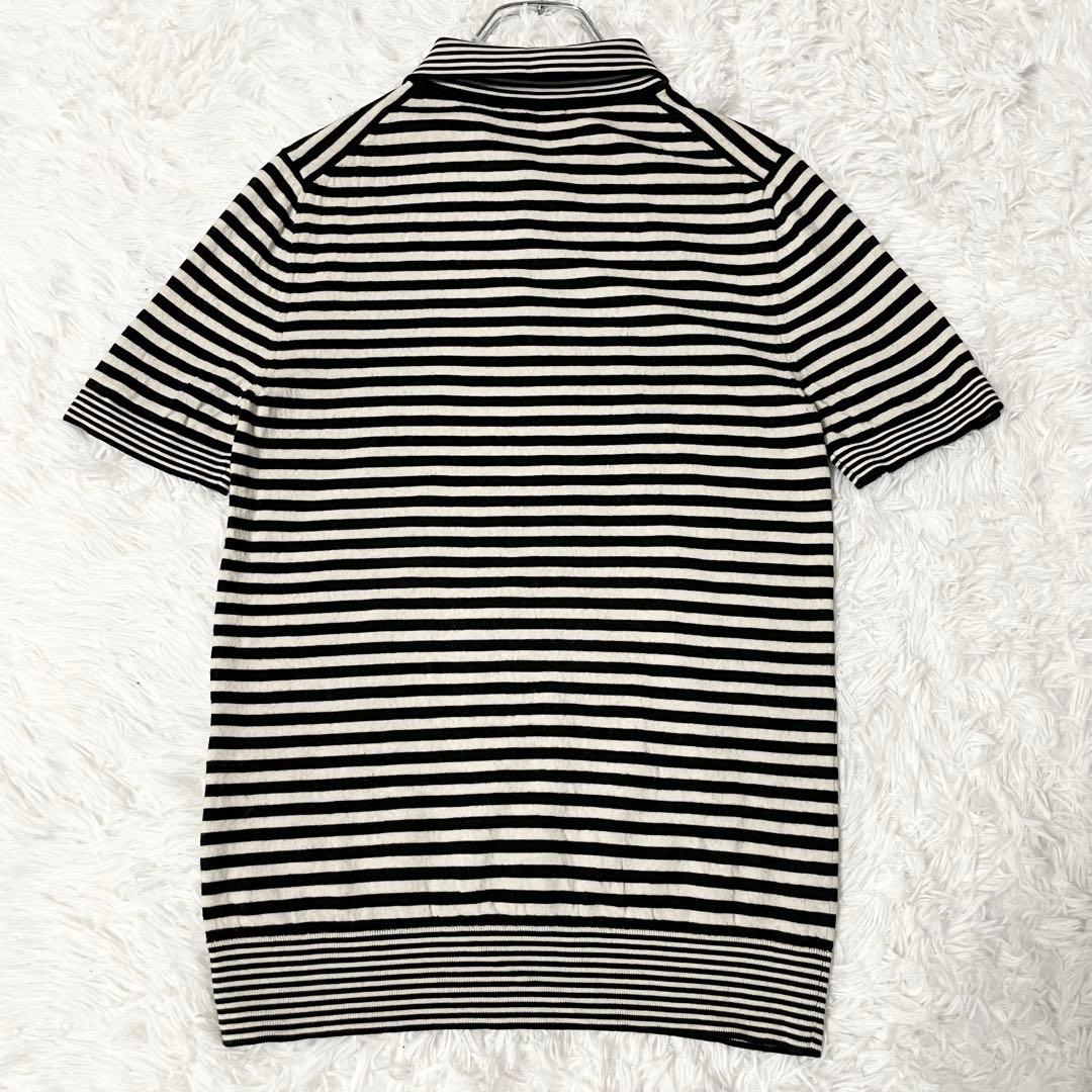 【美品】Dior 18ss BEE刺繍入り ボーダー ニットポロシャツ S