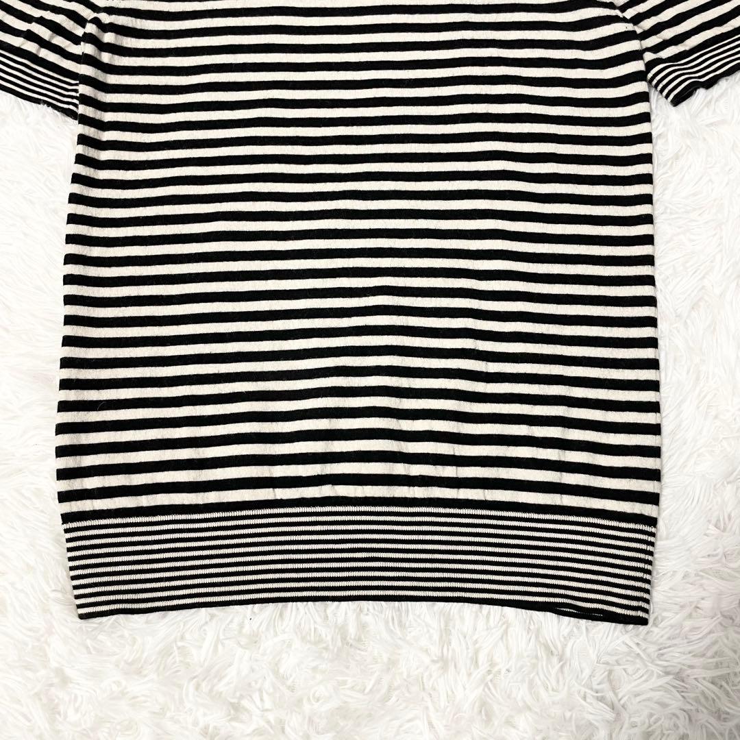 【美品】Dior 18ss BEE刺繍入り ボーダー ニットポロシャツ S