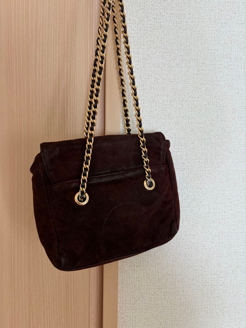 PRADA ダークブラウン スエード ショルダーバッグ