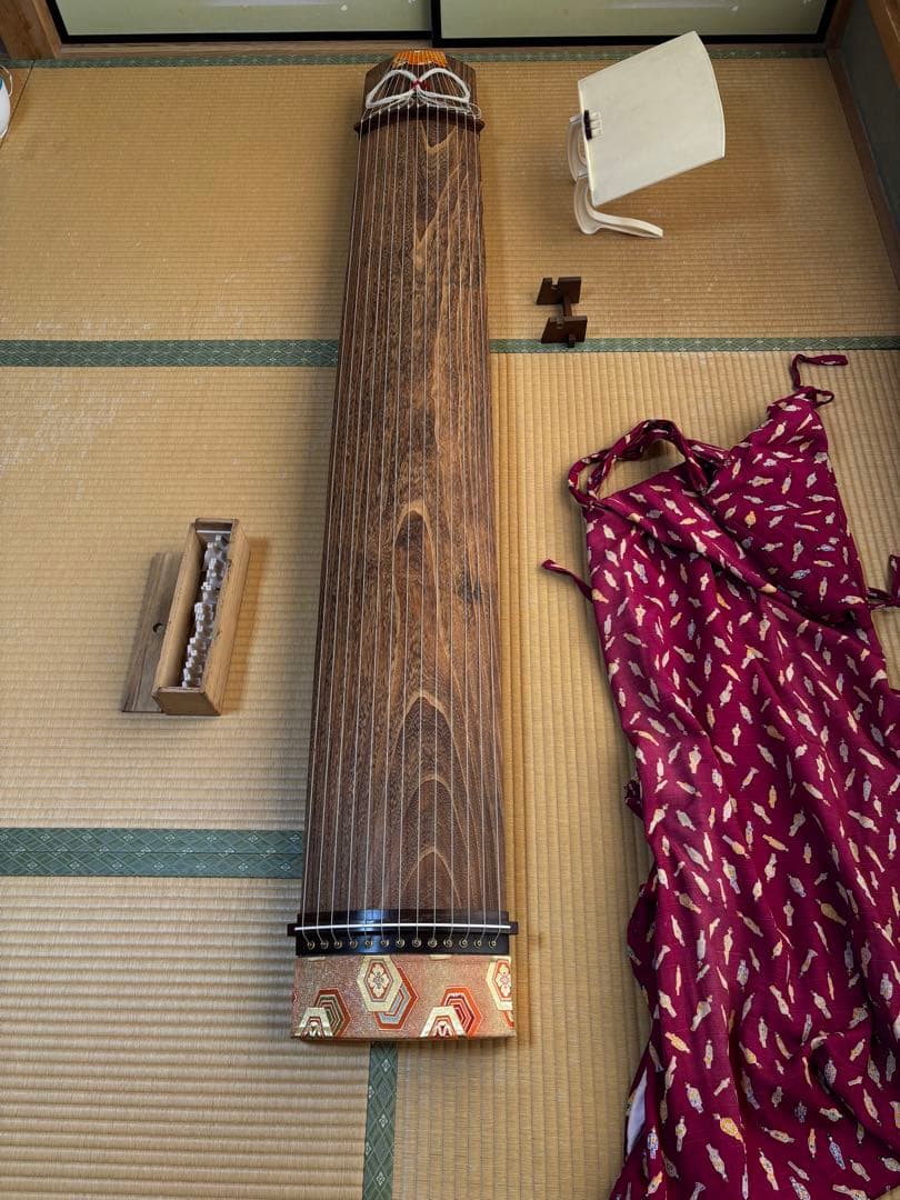 木製 13弦琴 バチ付き