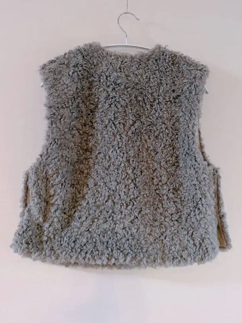 ballsey トゥモローランド ミックスファー Vネックベスト グレー 36