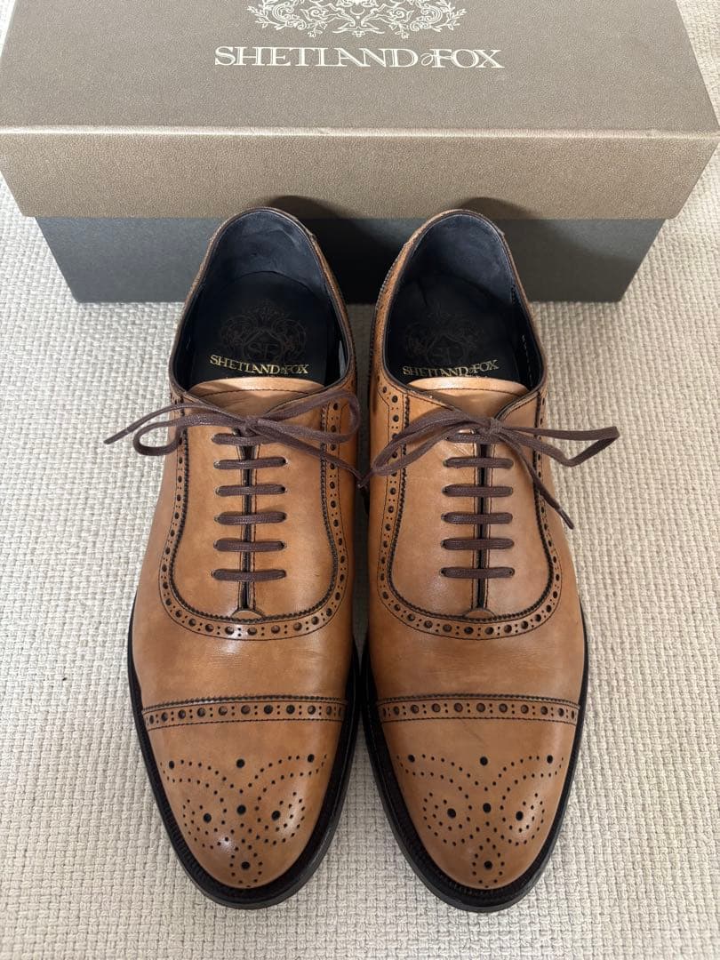 ☆極美品箱付☆ SHETLANDFOX コベントリー　セミブローグ