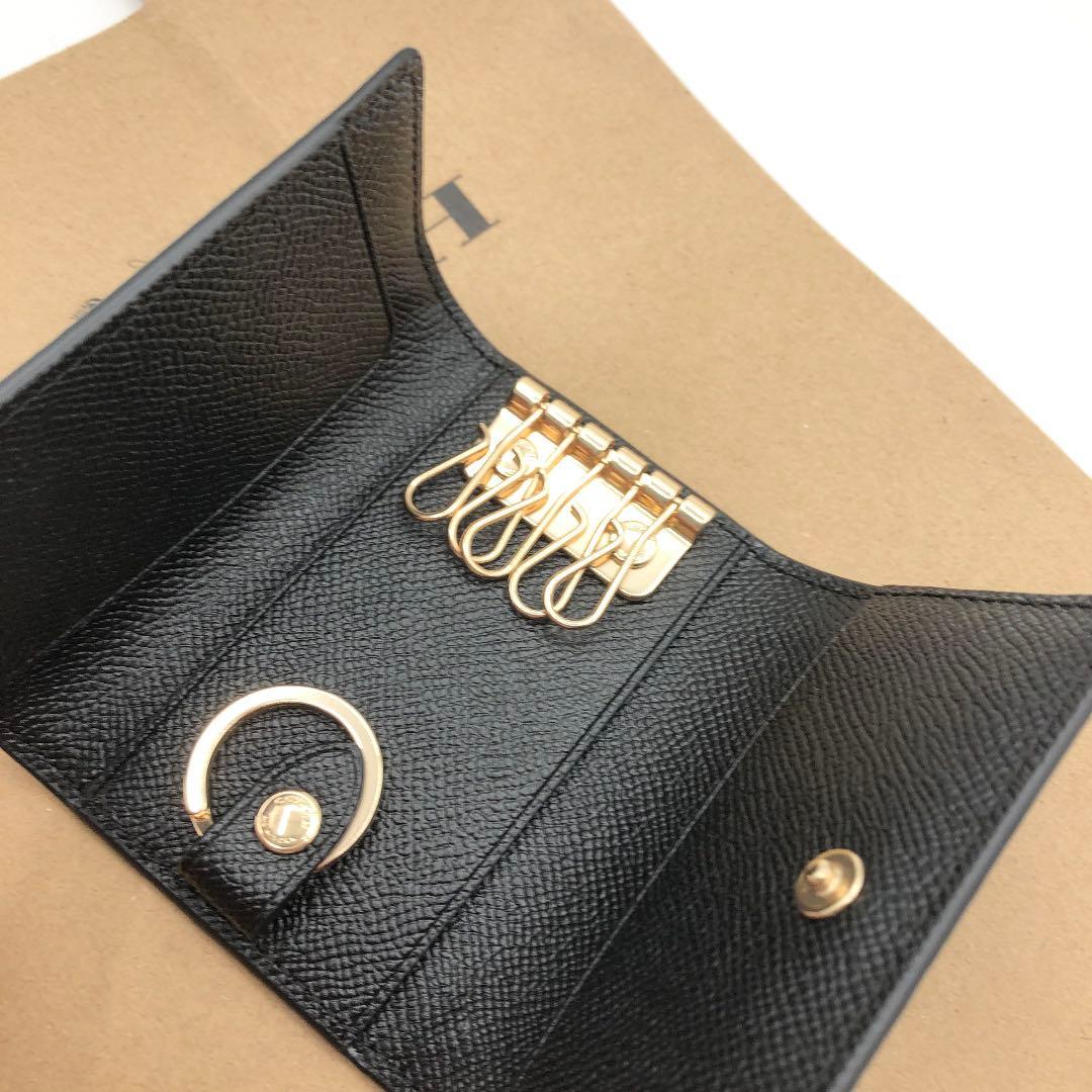 【COACH☆☆新品】☆5連キーケース☆ブラック☆ クロスグレイン レザー☆