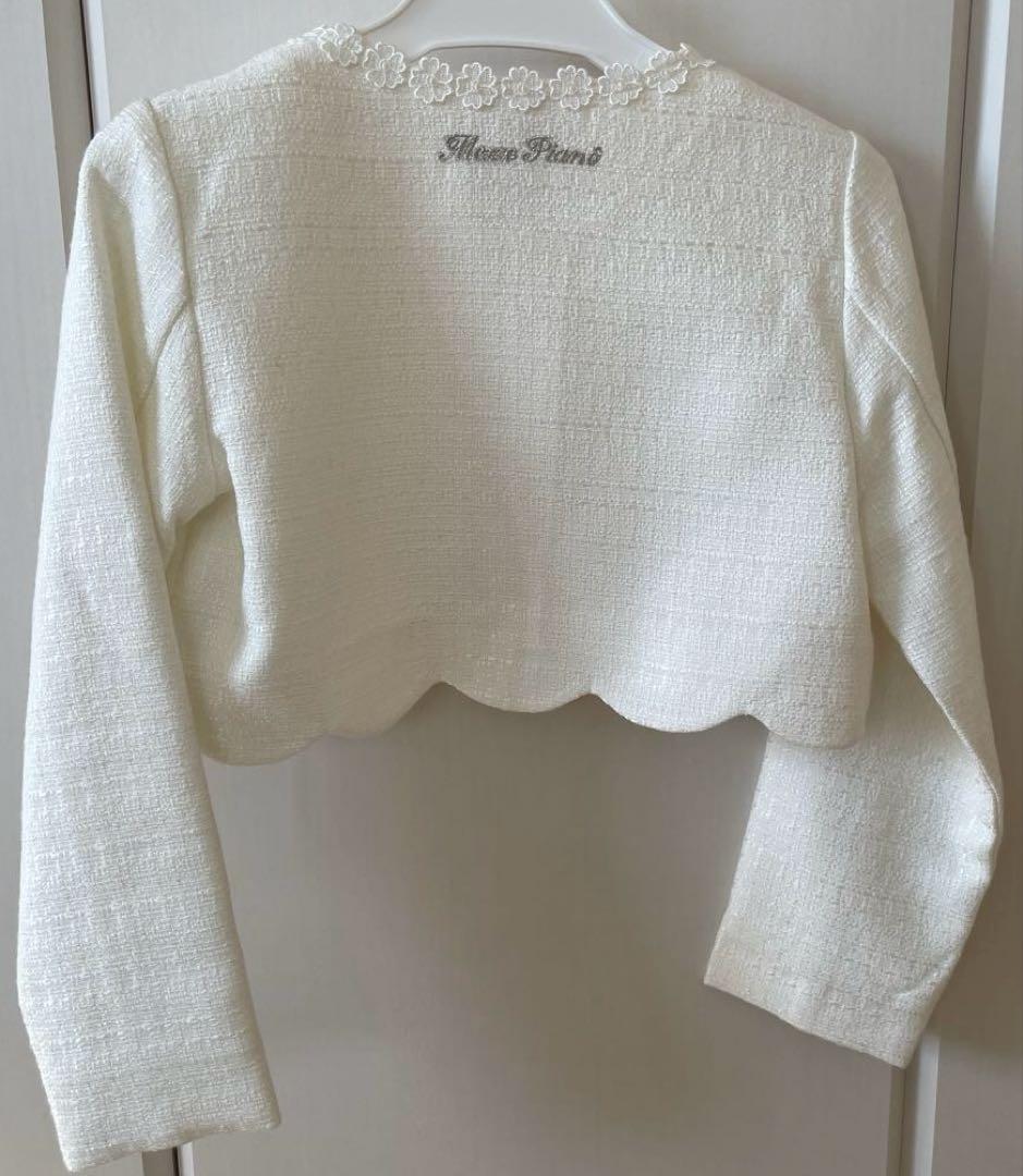 mezzo piano ファンシーツィード　裾スカラップジャケット　130