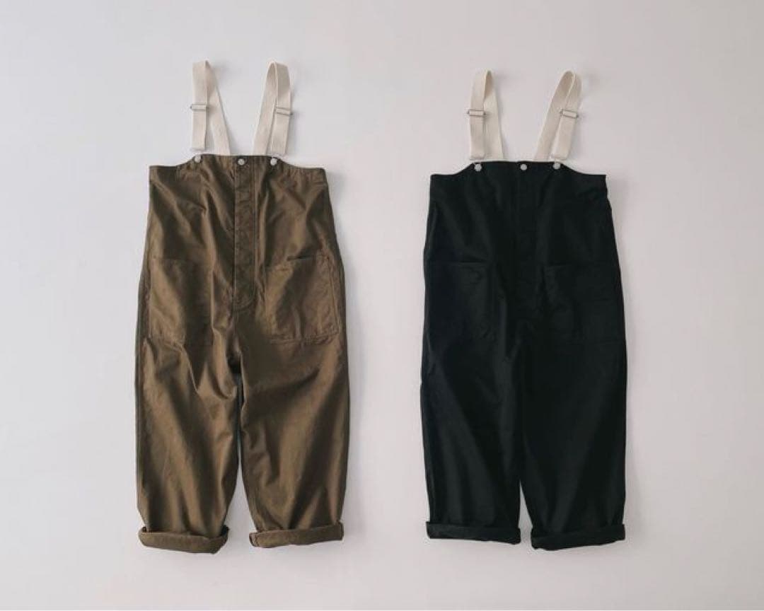 ネストローブ（nest Robe）コットンツイルデッキサロペット　カーキ