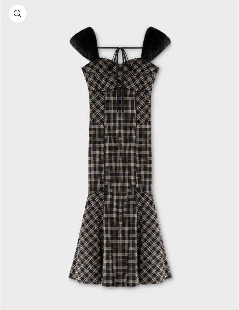 ワンピース m me eme Fur sleeve mermaid onepiece