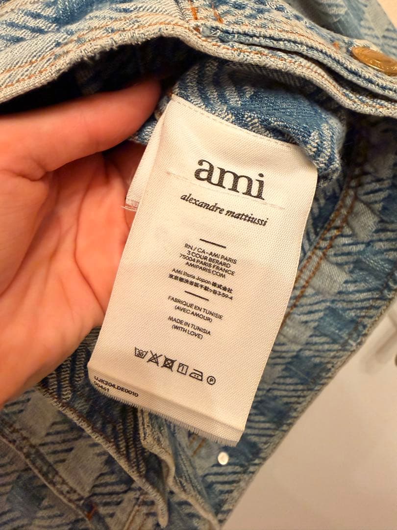 ami paris チェック柄 デニムジャケット