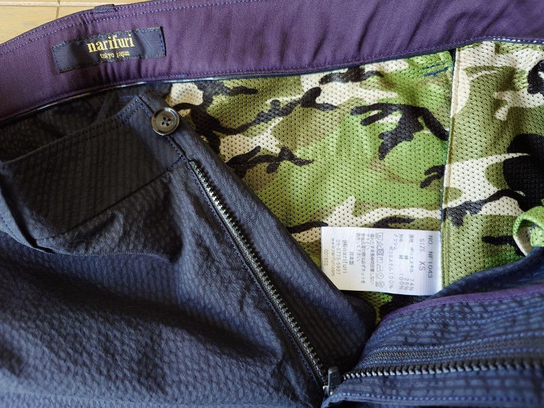 新品 narifuri スーツ セットアップ XS シアサッカー 迷彩柄