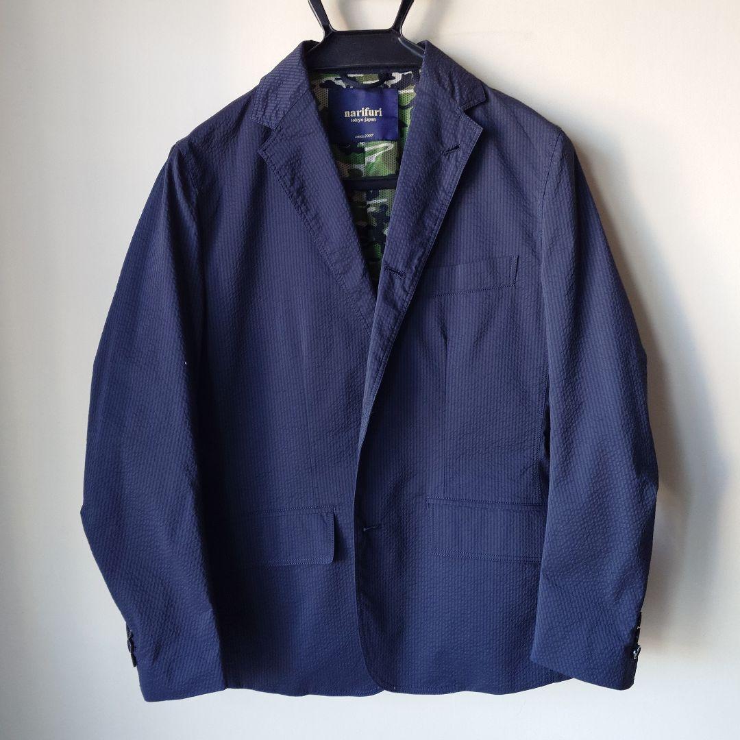 新品 narifuri スーツ セットアップ XS シアサッカー 迷彩柄