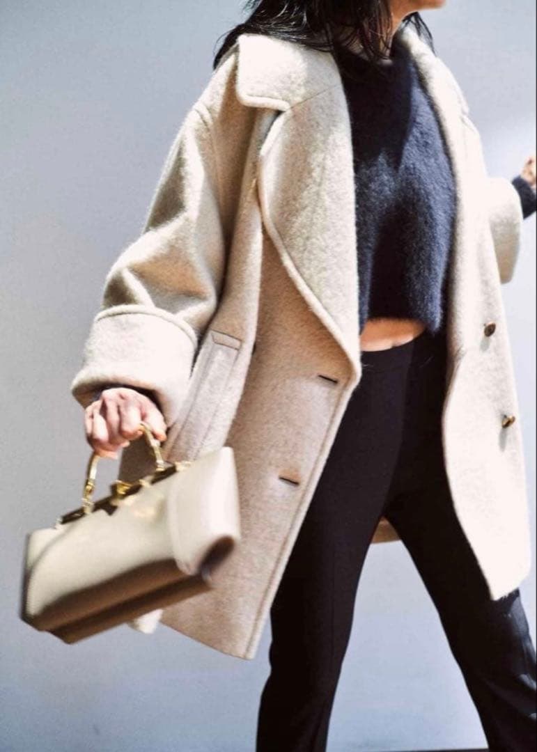 【大草直子さんコラボ】モヘヤシャギーハーフコート