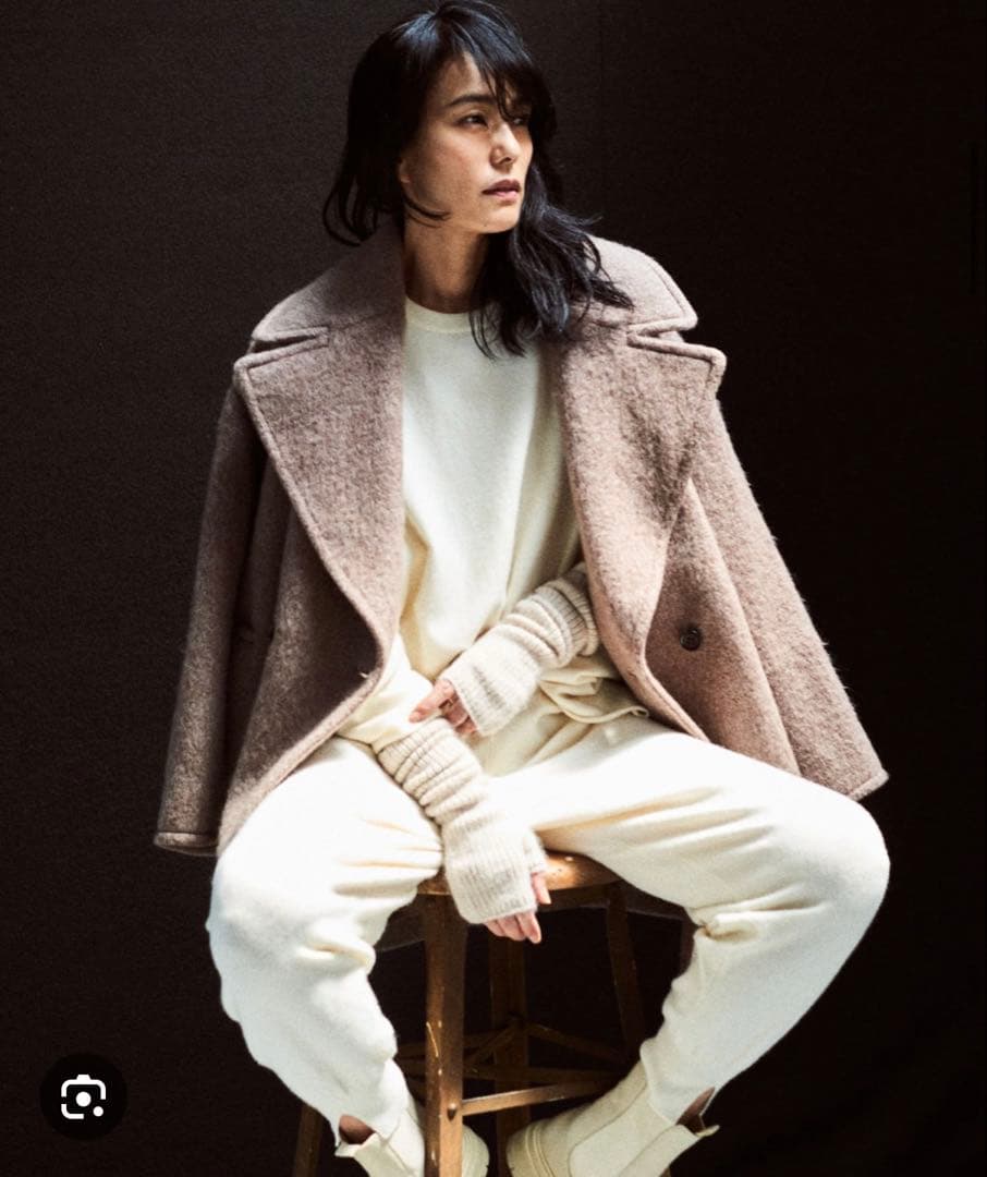 【大草直子さんコラボ】モヘヤシャギーハーフコート