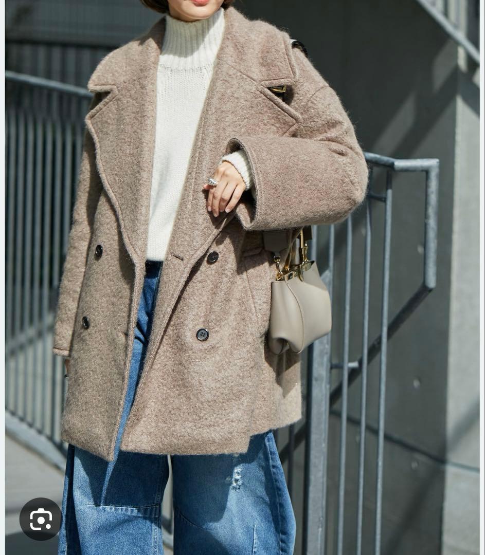 【大草直子さんコラボ】モヘヤシャギーハーフコート