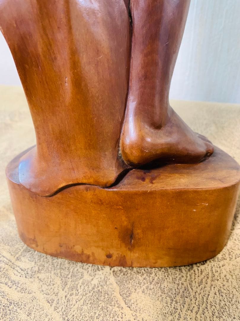 希少品　木彫り　木製 女性像 裸婦像 置物 オブジェ　バリ 工芸品　裸体　彫刻