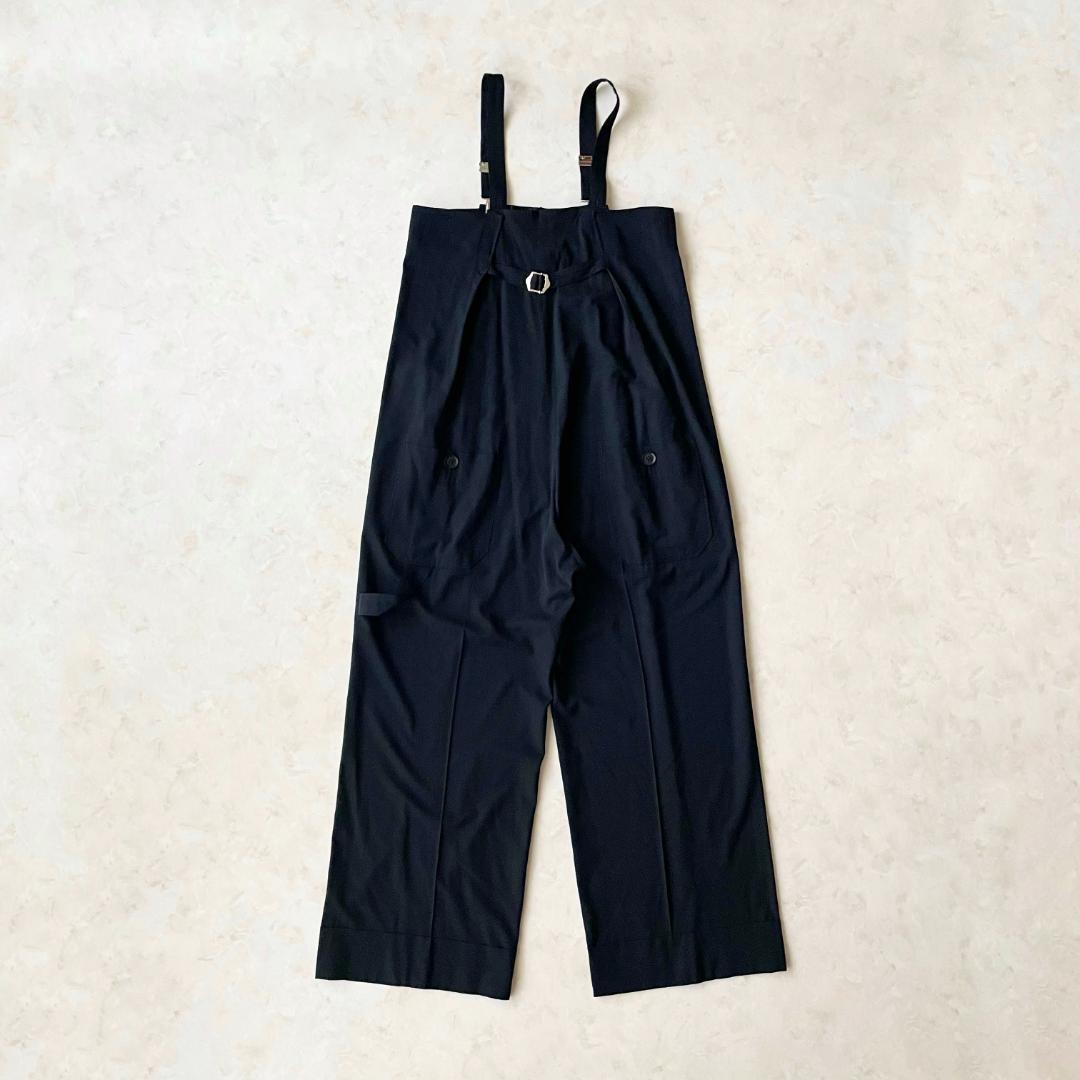 美品✨Y's サスペンダー付 ワイドパンツ ブラックワイズ Lサイズ（3）ウール