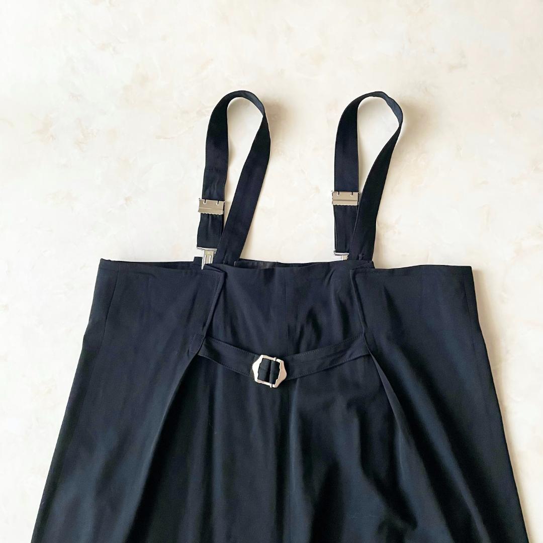 美品✨Y's サスペンダー付 ワイドパンツ ブラックワイズ Lサイズ（3）ウール