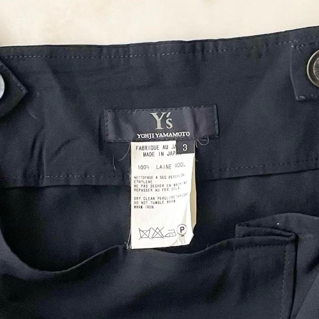 美品✨Y's サスペンダー付 ワイドパンツ ブラックワイズ Lサイズ（3）ウール