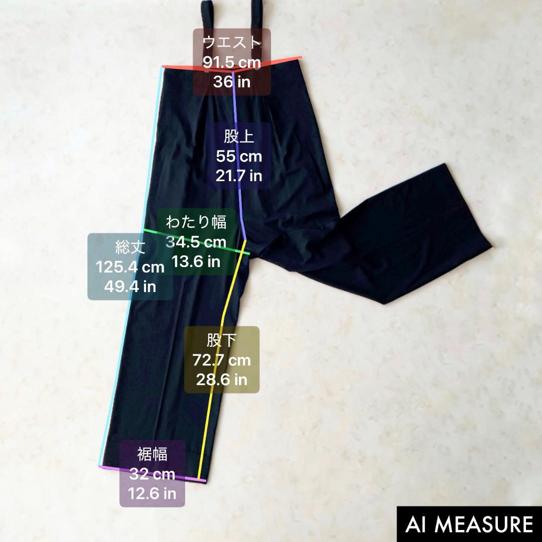 美品✨Y's サスペンダー付 ワイドパンツ ブラックワイズ Lサイズ（3）ウール