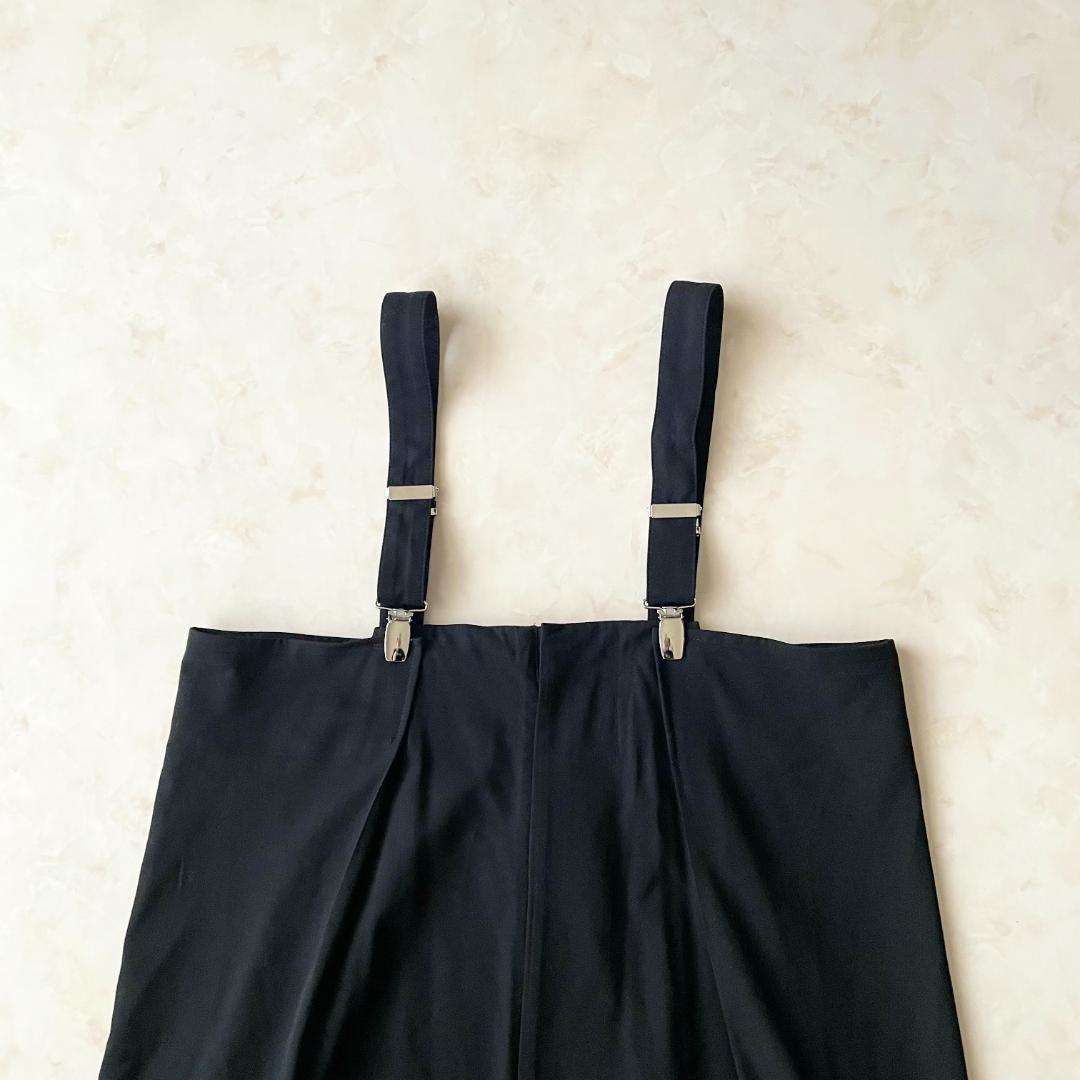 美品✨Y's サスペンダー付 ワイドパンツ ブラックワイズ Lサイズ（3）ウール
