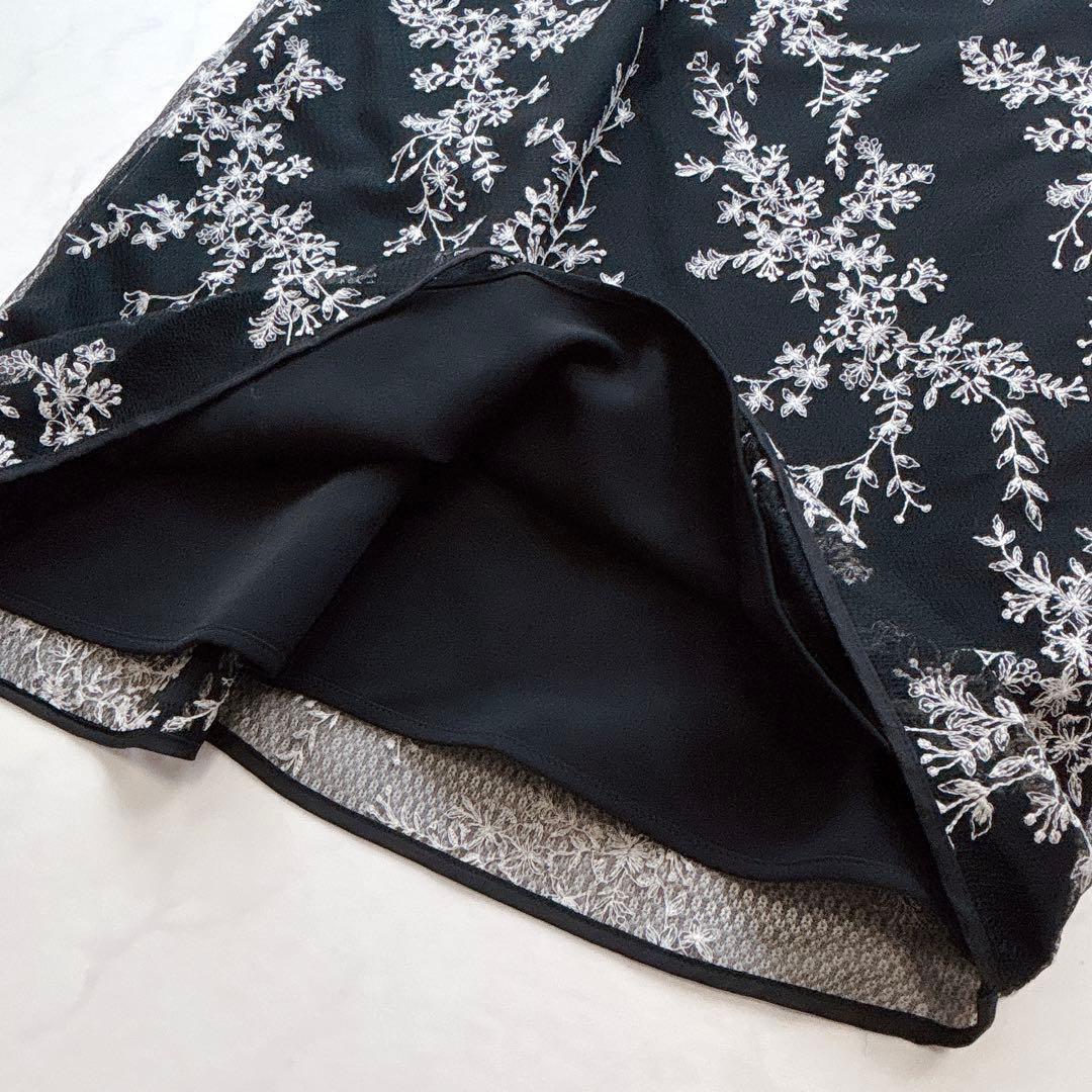 【超美品】anuans フラワーエンブロイダリーワンピース　BLACK