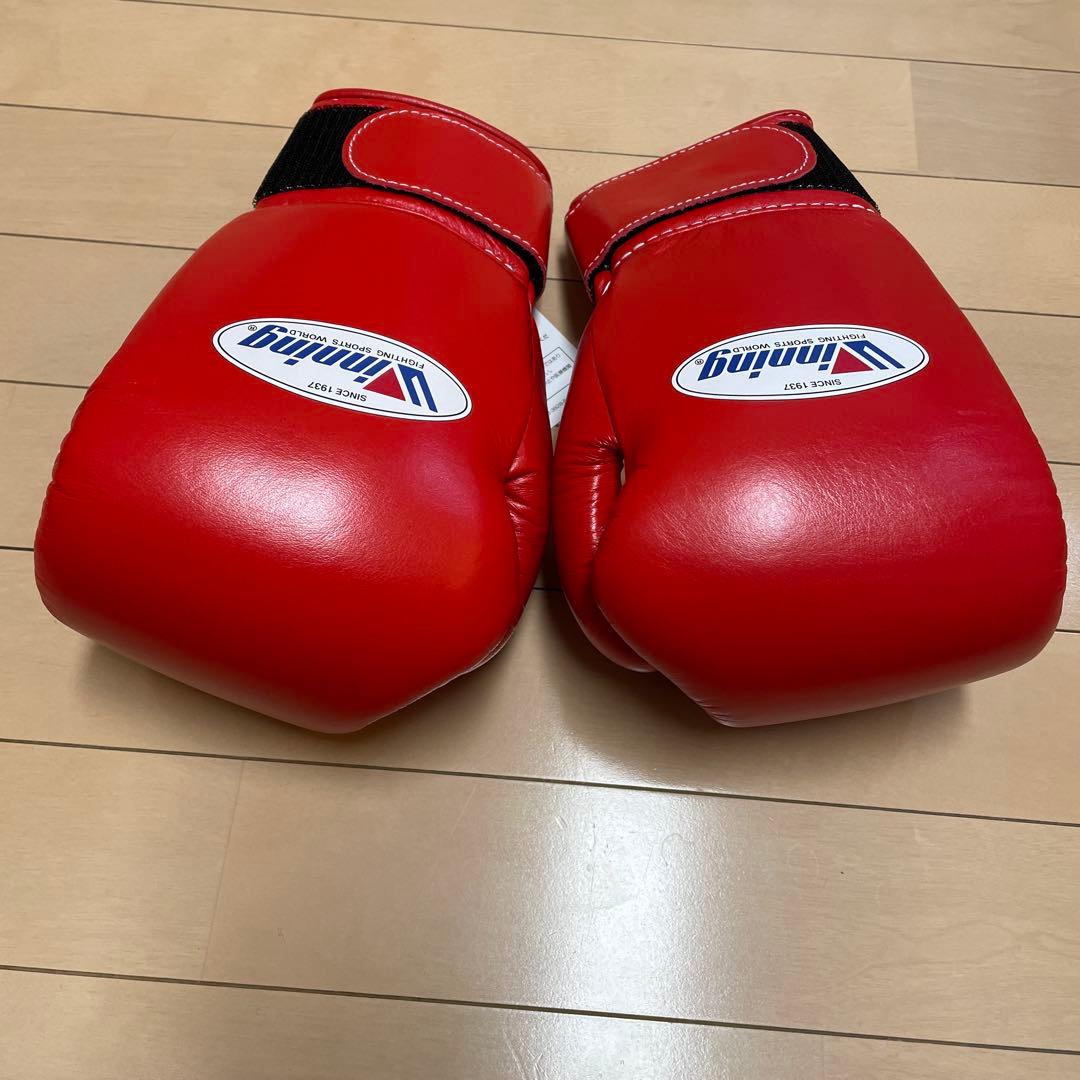 新品即日発送 ウイニング 8オンスグローブ レッド 牛皮革製 MS-200-B