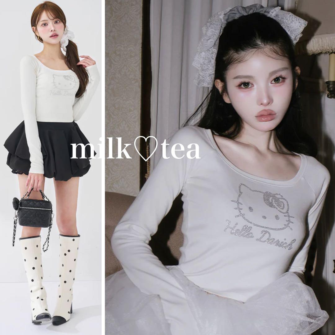 新品タグ付 ダーリッチ Hello DarichコンパクトロングTシャツ 白