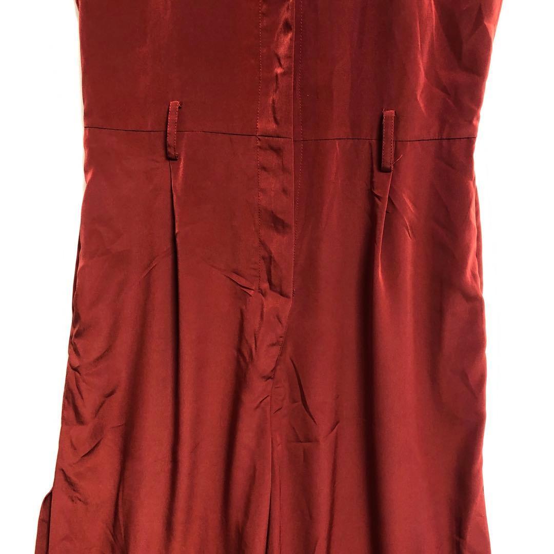 ⭐️美品アメリ シャイニーオールインワンつなぎwロングカーディガン上着　赤系