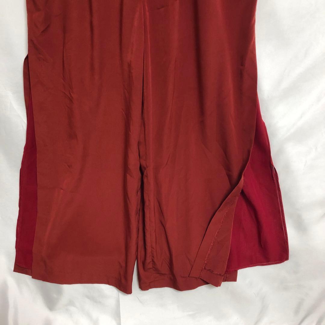 ⭐️美品アメリ シャイニーオールインワンつなぎwロングカーディガン上着　赤系