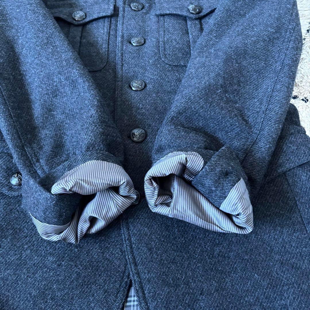 【美品✨】バーバリーブラックレーベル　ウール　ジャケット　ナポレオン　メタル釦