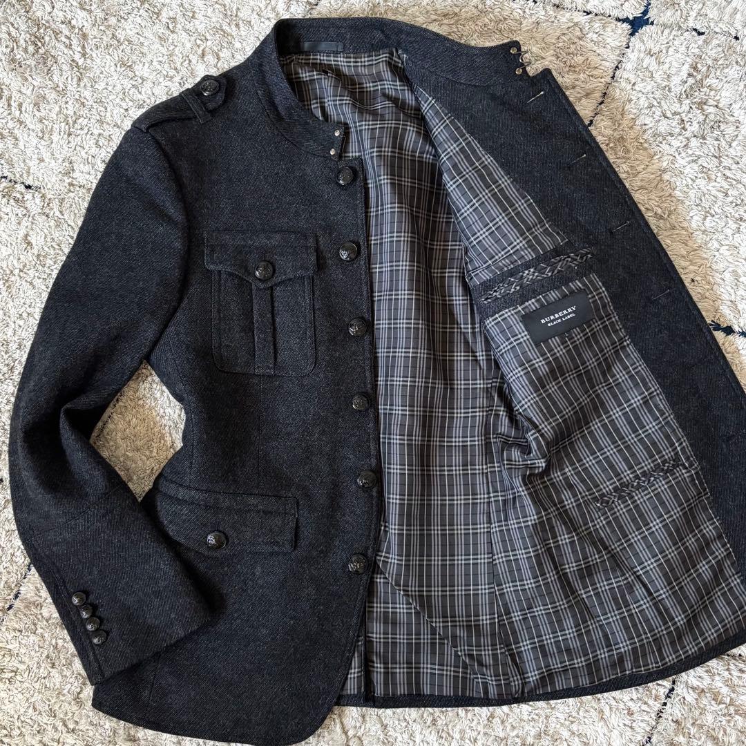 【美品✨】バーバリーブラックレーベル　ウール　ジャケット　ナポレオン　メタル釦