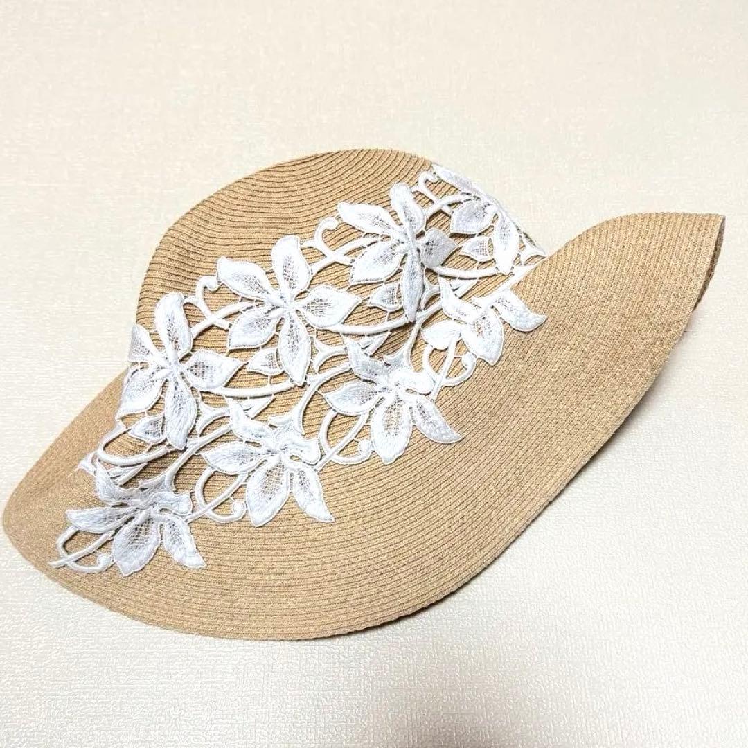 【新品タグ付】Athena New York 刺繍 プルメリア ストローハット