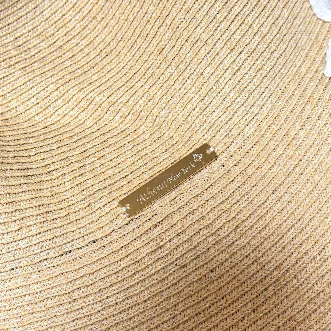 【新品タグ付】Athena New York 刺繍 プルメリア ストローハット