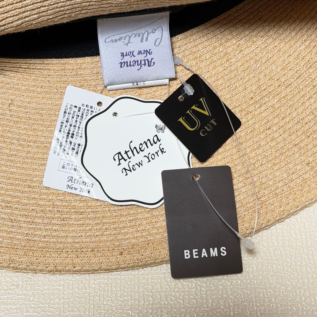 【新品タグ付】Athena New York 刺繍 プルメリア ストローハット