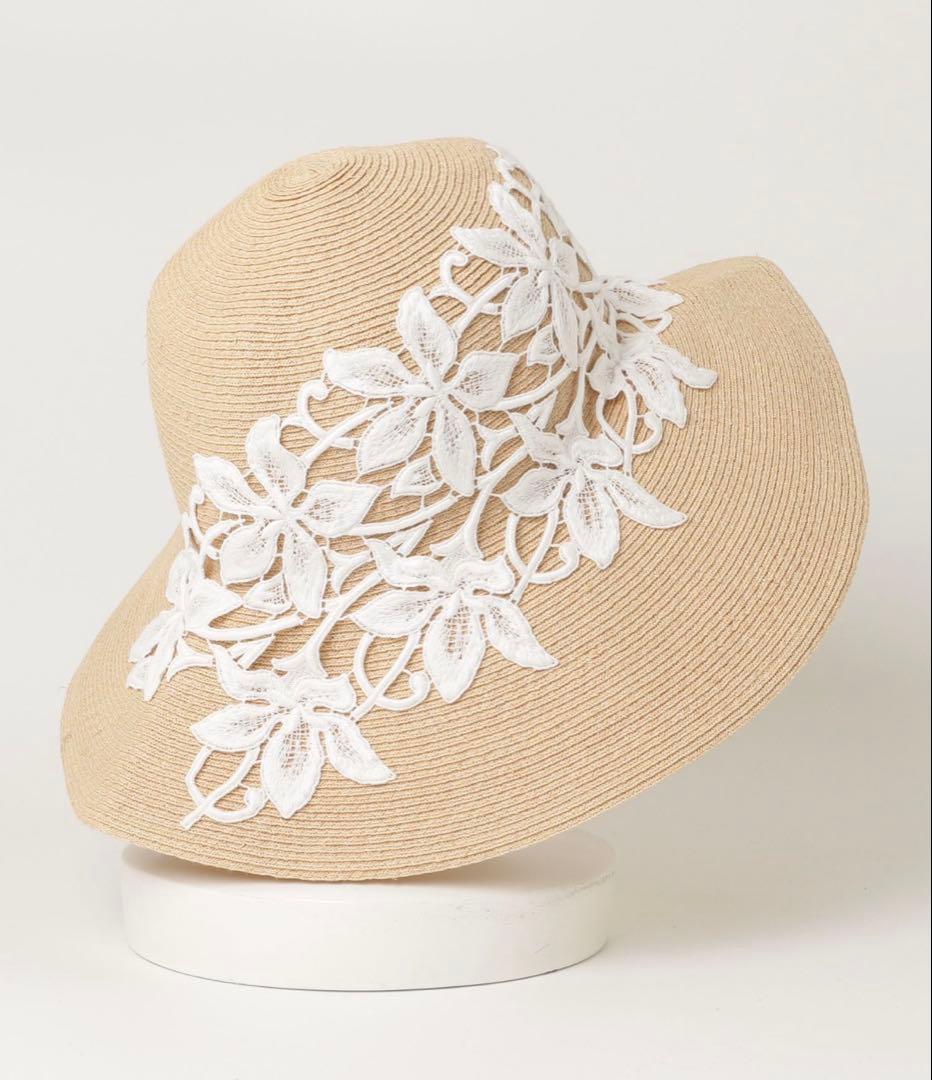 【新品タグ付】Athena New York 刺繍 プルメリア ストローハット