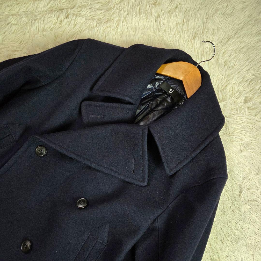 極美品 ユニクロ +J オーバーサイズ Pコート サイズS ダークネイビー