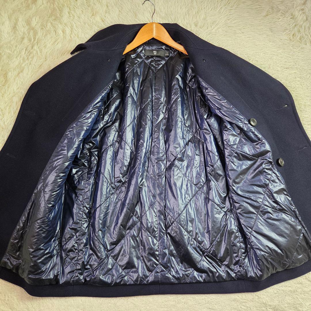 極美品 ユニクロ +J オーバーサイズ Pコート サイズS ダークネイビー