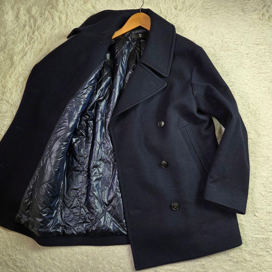 極美品 ユニクロ +J オーバーサイズ Pコート サイズS ダークネイビー
