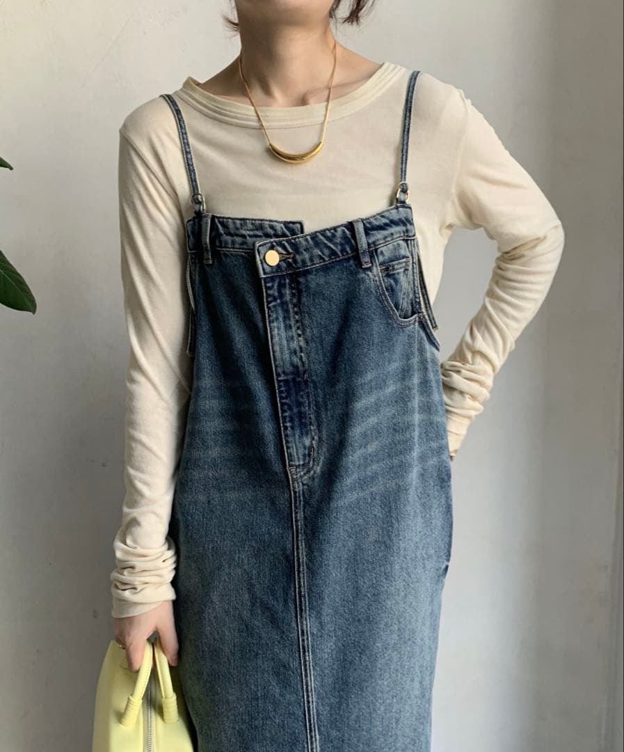 doudou デニムジャンスカ　裾フリンジ　PS