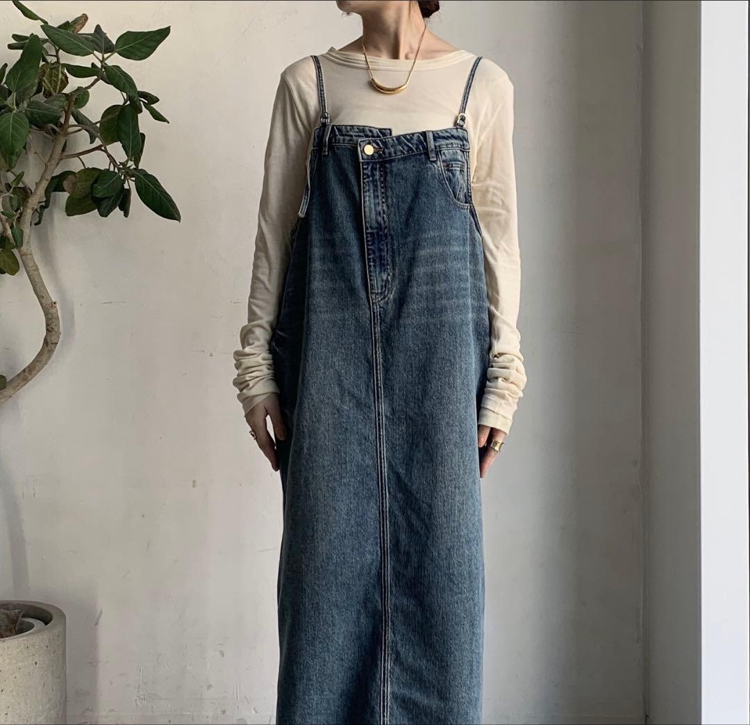 doudou デニムジャンスカ　裾フリンジ　PS