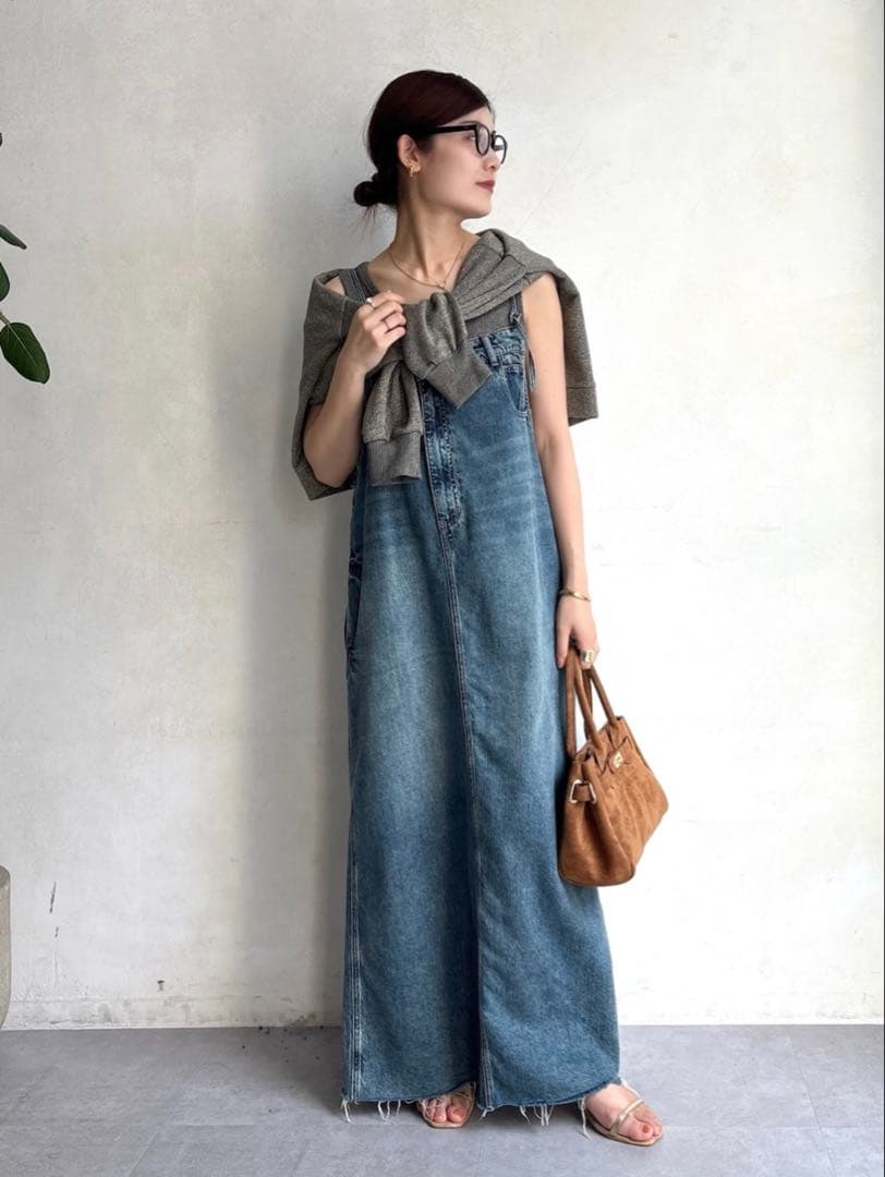 doudou デニムジャンスカ　裾フリンジ　PS