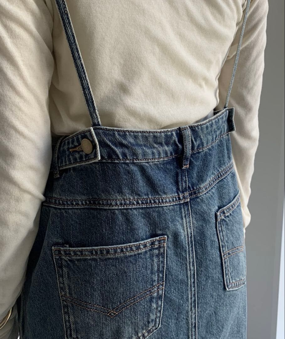 doudou デニムジャンスカ　裾フリンジ　PS