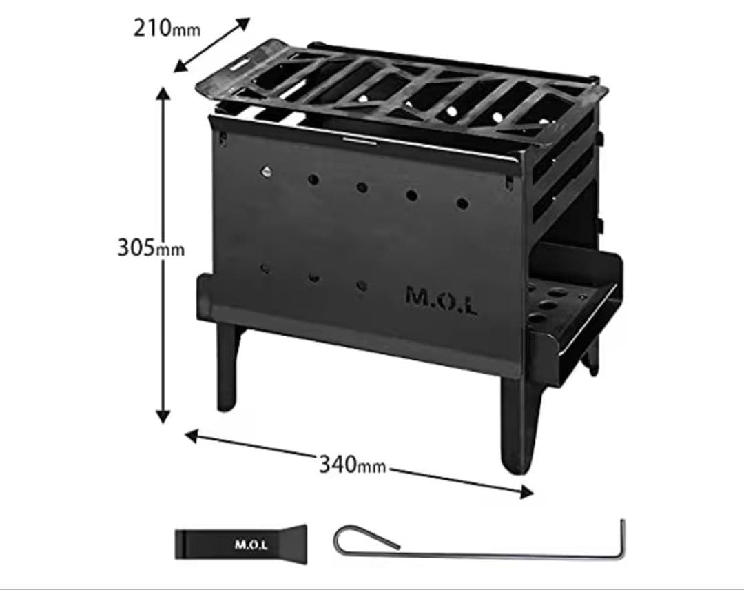 M.O.L 焚き火台 M＋グリル台＋ロストル＋串台付きセット 日本製