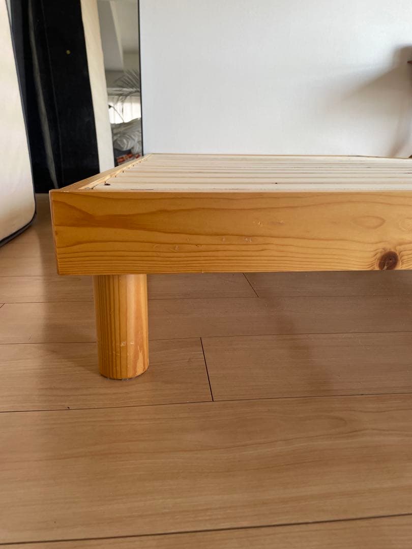 セミダブルベッドフレーム 天然木製 すのこ