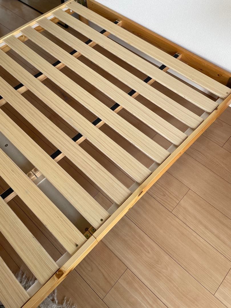 セミダブルベッドフレーム 天然木製 すのこ