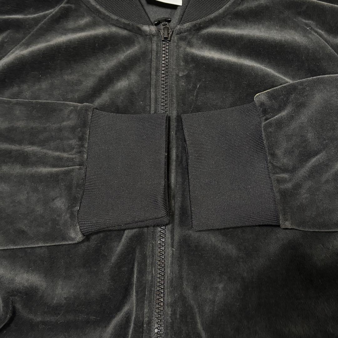 希少▲2XL アディダス ベロア トラックジャケット 黒 金 刺繍ロゴ 常田大希
