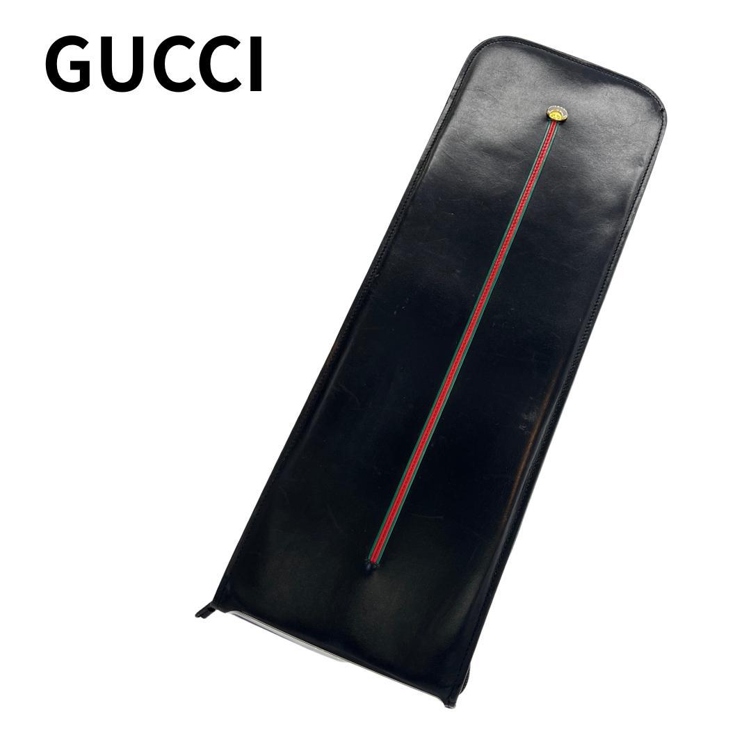 GUCCI ブラックレザー ネクタイケース